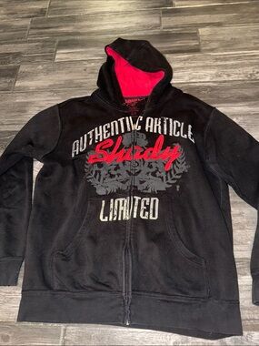 Slim Shady vintage Eminem Black & Red Zip-Up Hoodie - jacket xl